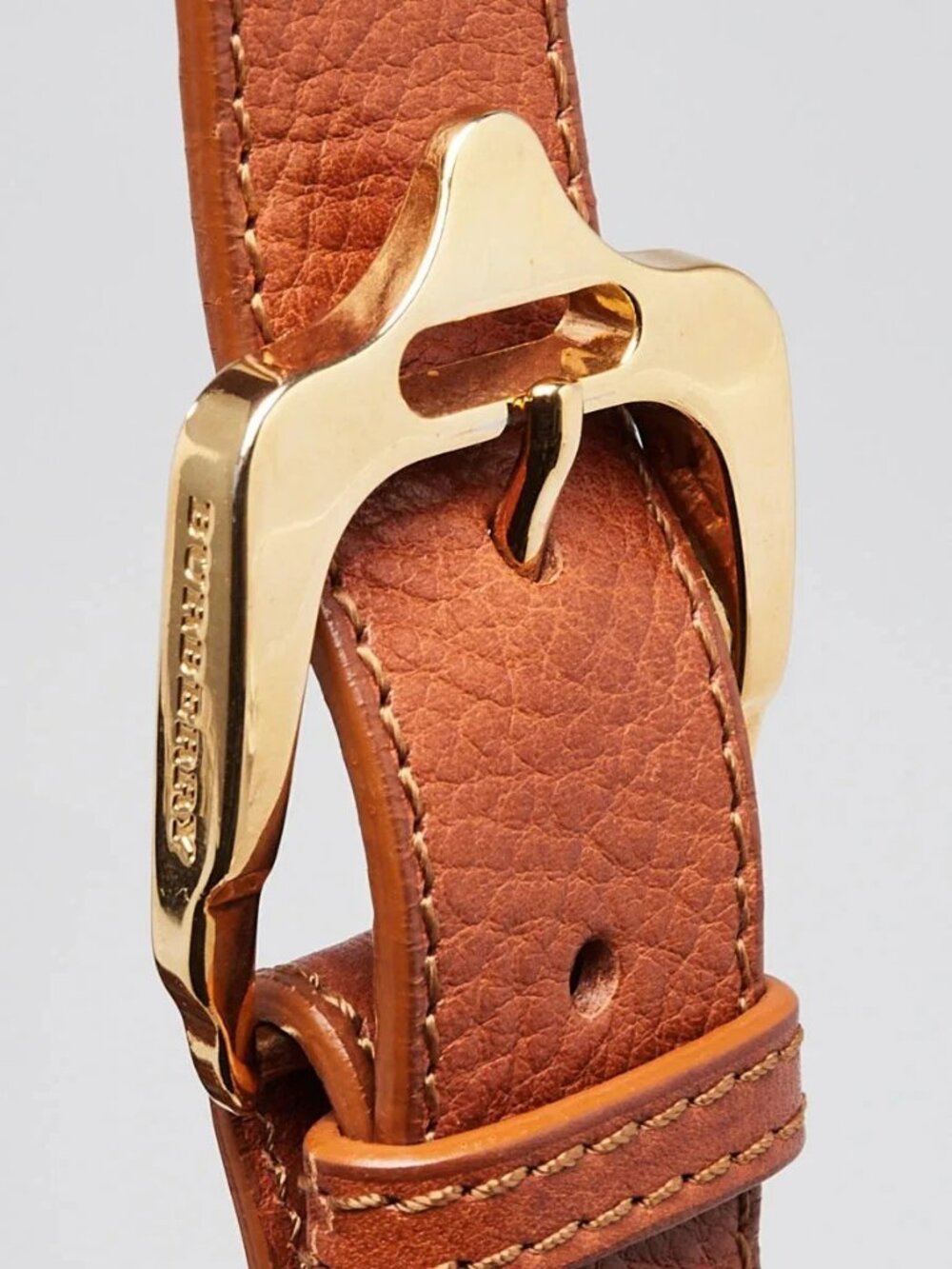 Burberry Brown Pebbled Leather Margaret Shoulder Bag - Picture 6 of 12